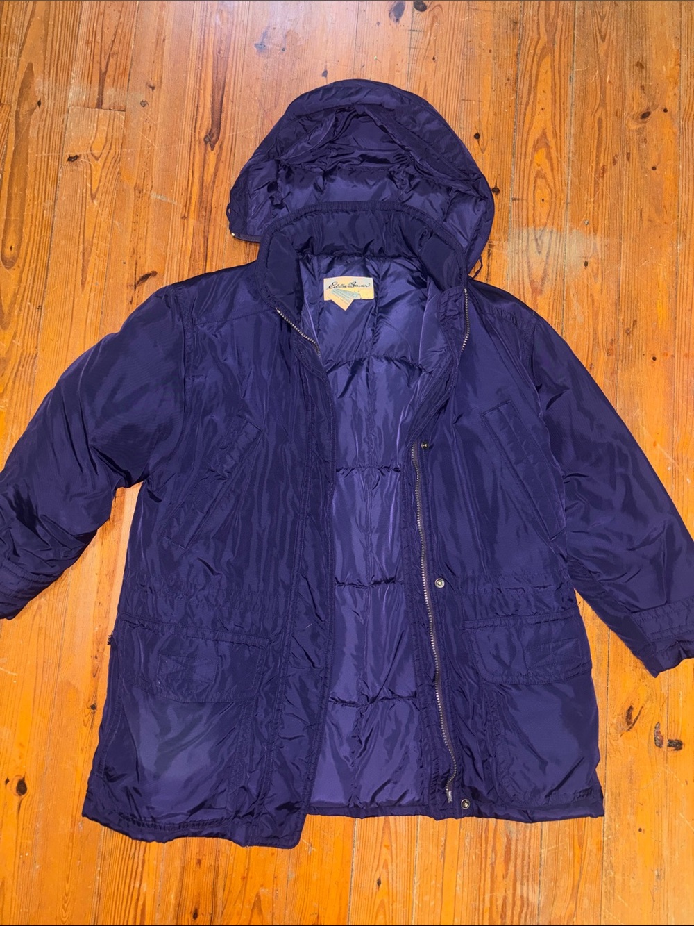 Eddie Bauer Deep Navy Hooded Heavy Weight Puffer Coat